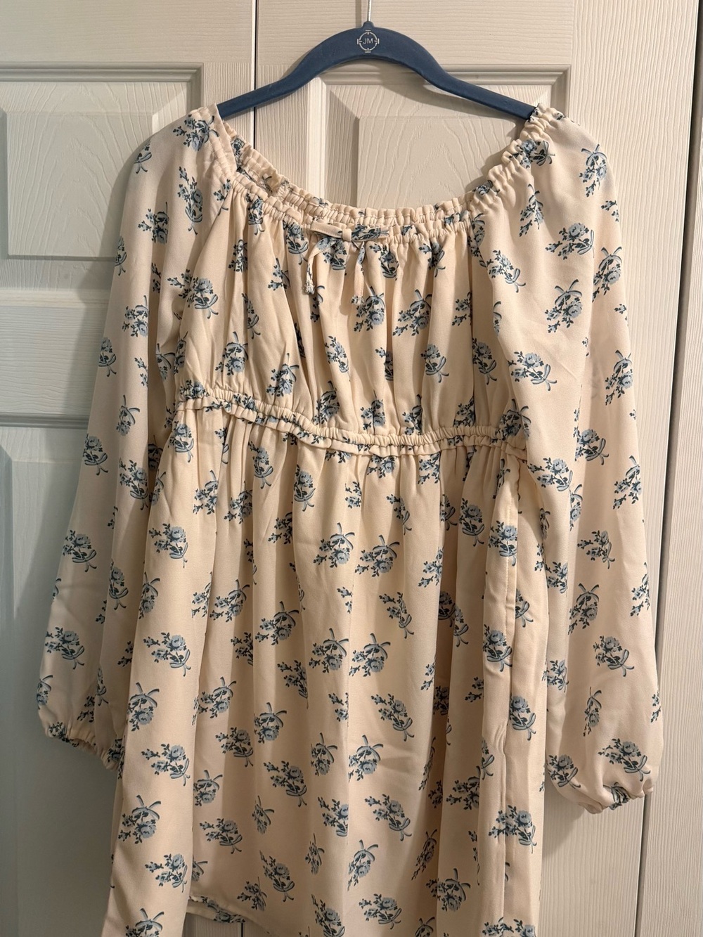abercrombie kids Cream Dress with Blue Floral Print